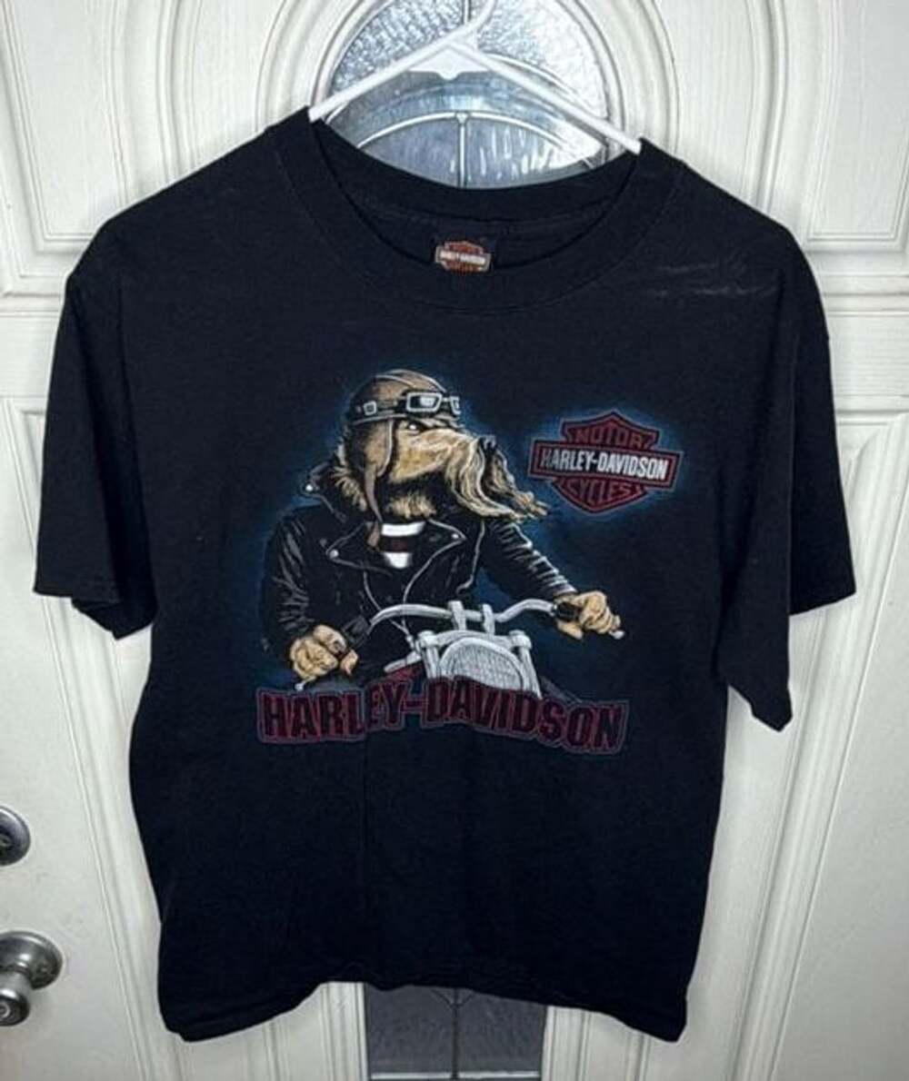 Harley-Davidson St. Charles Missouri T-Shirt Size Medium Black Graphic Tee